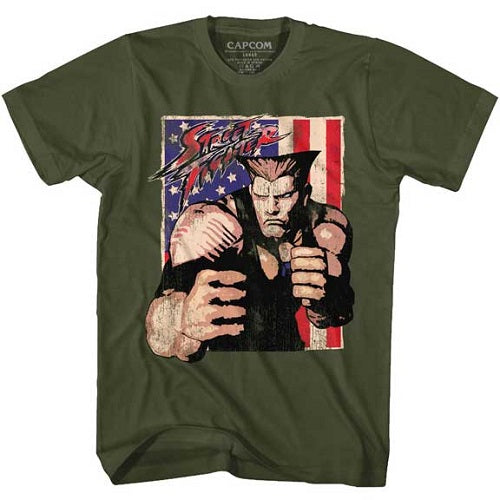 Men's Street Fighter Guile With Flag Lightweight Tee product image 1